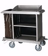 View: 6190 Compact Housekeeping Cart with Vinyl Bag, Bumpers and Vacuum Holder 